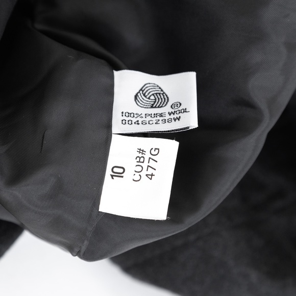 Sandro 100% wool black charcoal zipper front jacket with faux leather collar 10 - Picture 12 of 14